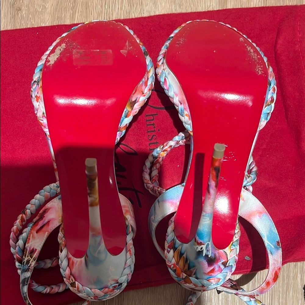 Christian Louboutin Women's Red and Multicolor Heels